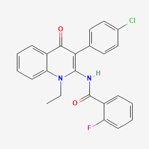 N-[3-(4-chlorophenyl)-1-ethyl-4-oxoquinolin-2-yl]-2-fluorobenzamide