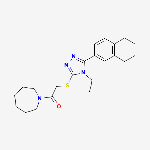 1-(azepan-1-yl)-2-{[4-ethyl-5-(5,6,7,8-tetrahydronaphthalen-2-yl)-4H-1,2,4-triazol-3-yl]sulfanyl}ethanone