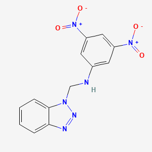 molecular formula C13H10N6O4 B15152412 N-(1H-benzotriazol-1-ylmethyl)-3,5-dinitroaniline 