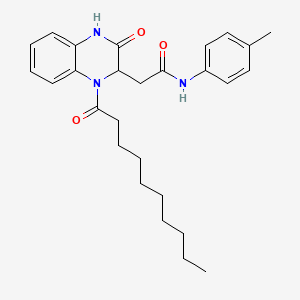 2-(1-decanoyl-3-oxo-2,4-dihydroquinoxalin-2-yl)-N-(4-methylphenyl)acetamide