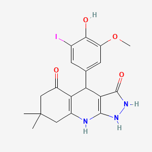 3-hydroxy-4-(4-hydroxy-3-iodo-5-methoxyphenyl)-7,7-dimethyl-1,4,6,7,8,9-hexahydro-5H-pyrazolo[3,4-b]quinolin-5-one