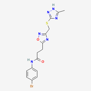 N-(4-bromophenyl)-3-(3-{[(5-methyl-4H-1,2,4-triazol-3-yl)sulfanyl]methyl}-1,2,4-oxadiazol-5-yl)propanamide