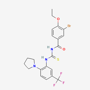 3-bromo-4-ethoxy-N-{[2-(pyrrolidin-1-yl)-5-(trifluoromethyl)phenyl]carbamothioyl}benzamide