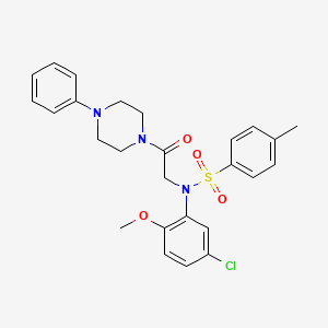 N-(5-chloro-2-methoxyphenyl)-4-methyl-N-[2-oxo-2-(4-phenylpiperazin-1-yl)ethyl]benzenesulfonamide