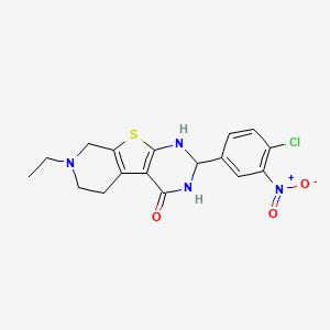 5-(4-chloro-3-nitrophenyl)-11-ethyl-8-thia-4,6,11-triazatricyclo[7.4.0.02,7]trideca-1(9),2(7)-dien-3-one