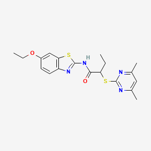 2-[(4,6-dimethylpyrimidin-2-yl)sulfanyl]-N-(6-ethoxy-1,3-benzothiazol-2-yl)butanamide