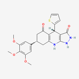 (4R,7S)-3-hydroxy-4-(thiophen-2-yl)-7-(3,4,5-trimethoxyphenyl)-1,4,6,7,8,9-hexahydro-5H-pyrazolo[3,4-b]quinolin-5-one