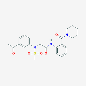 N~2~-(3-acetylphenyl)-N~2~-(methylsulfonyl)-N-[2-(piperidin-1-ylcarbonyl)phenyl]glycinamide