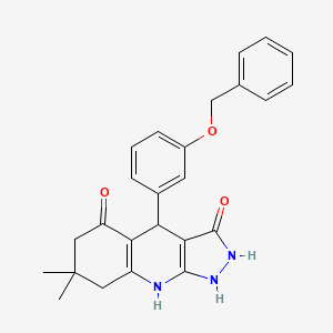 4-[3-(benzyloxy)phenyl]-3-hydroxy-7,7-dimethyl-1,4,6,7,8,9-hexahydro-5H-pyrazolo[3,4-b]quinolin-5-one