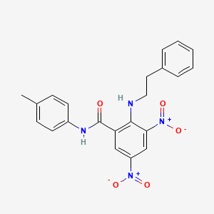 N-(4-methylphenyl)-3,5-dinitro-2-[(2-phenylethyl)amino]benzamide