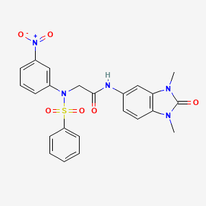 N-(1,3-dimethyl-2-oxo-2,3-dihydro-1H-benzimidazol-5-yl)-N~2~-(3-nitrophenyl)-N~2~-(phenylsulfonyl)glycinamide