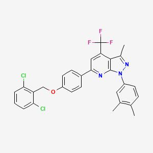 6-{4-[(2,6-dichlorobenzyl)oxy]phenyl}-1-(3,4-dimethylphenyl)-3-methyl-4-(trifluoromethyl)-1H-pyrazolo[3,4-b]pyridine