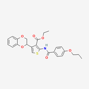 Ethyl 4-(2,3-dihydro-1,4-benzodioxin-2-yl)-2-{[(4-propoxyphenyl)carbonyl]amino}thiophene-3-carboxylate