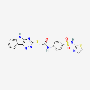 N-[4-(1,3-thiazol-2-ylsulfamoyl)phenyl]-2-(5H-[1,2,4]triazino[5,6-b]indol-3-ylsulfanyl)acetamide