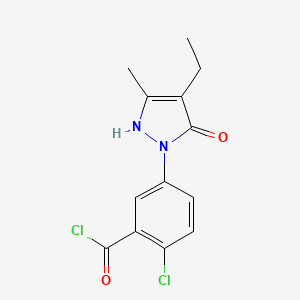 2-chloro-5-(4-ethyl-5-hydroxy-3-methyl-1H-pyrazol-1-yl)benzoyl chloride