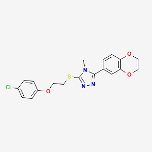 3-{[2-(4-chlorophenoxy)ethyl]sulfanyl}-5-(2,3-dihydro-1,4-benzodioxin-6-yl)-4-methyl-4H-1,2,4-triazole