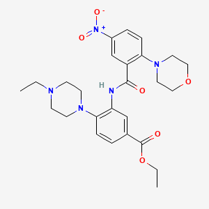 Ethyl 4-(4-ethylpiperazin-1-yl)-3-({[2-(morpholin-4-yl)-5-nitrophenyl]carbonyl}amino)benzoate