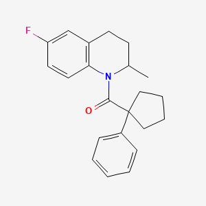 molecular formula C22H24FNO B15153134 (6-fluoro-2-methyl-3,4-dihydroquinolin-1(2H)-yl)(1-phenylcyclopentyl)methanone 