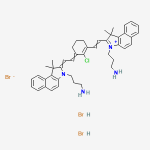 molecular formula C44H52Br3ClN4 B1515314 3-[2-[2-[3-[2-[3-(3-Aminopropyl)-1,1-dimethylbenzo[e]indol-3-ium-2-yl]ethenyl]-2-chlorocyclohex-2-en-1-ylidene]ethylidene]-1,1-dimethylbenzo[e]indol-3-yl]propan-1-amine;bromide;dihydrobromide 