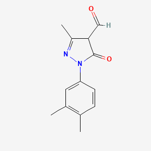 molecular formula C13H14N2O2 B1515318 1-(3,4-Dimethylphenyl)-3-methyl-5-oxo-4,5-dihydro-1H-pyrazole-4-carbaldehyde CAS No. 473681-77-5