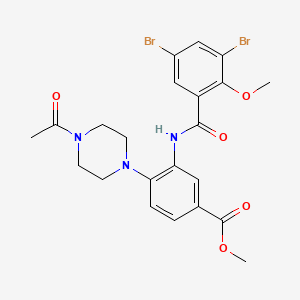 Methyl 4-(4-acetylpiperazin-1-yl)-3-{[(3,5-dibromo-2-methoxyphenyl)carbonyl]amino}benzoate