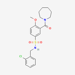 3-(azepan-1-ylcarbonyl)-N-(2-chlorobenzyl)-4-methoxybenzenesulfonamide