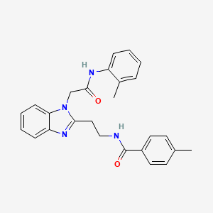 4-methyl-N-[2-(1-{2-[(2-methylphenyl)amino]-2-oxoethyl}-1H-benzimidazol-2-yl)ethyl]benzamide