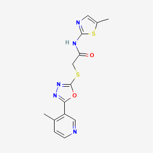 2-{[5-(4-methylpyridin-3-yl)-1,3,4-oxadiazol-2-yl]sulfanyl}-N-(5-methyl-1,3-thiazol-2-yl)acetamide