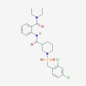 1-[(2,4-dichlorobenzyl)sulfonyl]-N-[2-(diethylcarbamoyl)phenyl]piperidine-3-carboxamide