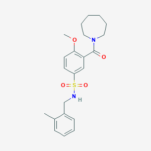 3-(azepan-1-ylcarbonyl)-4-methoxy-N-(2-methylbenzyl)benzenesulfonamide