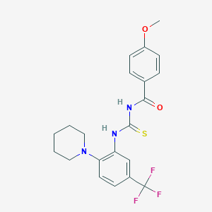 4-methoxy-N-{[2-(piperidin-1-yl)-5-(trifluoromethyl)phenyl]carbamothioyl}benzamide