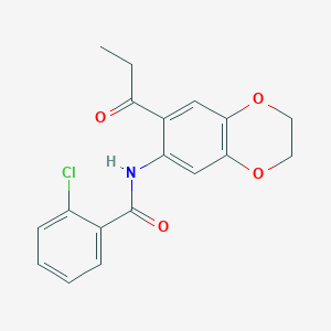 2-chloro-N-(7-propanoyl-2,3-dihydro-1,4-benzodioxin-6-yl)benzamide