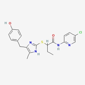 N-(5-chloropyridin-2-yl)-2-{[5-(4-hydroxybenzyl)-4-methyl-1H-imidazol-2-yl]sulfanyl}butanamide