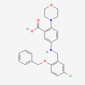 5-{[2-(Benzyloxy)-5-chlorobenzyl]amino}-2-(morpholin-4-yl)benzoic acid