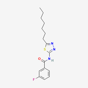 3-fluoro-N-(5-heptyl-1,3,4-thiadiazol-2-yl)benzamide