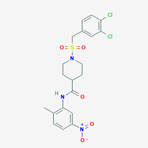 molecular formula C20H21Cl2N3O5S B15153735 1-[(3,4-dichlorobenzyl)sulfonyl]-N-(2-methyl-5-nitrophenyl)piperidine-4-carboxamide 