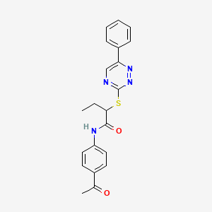 N-(4-acetylphenyl)-2-[(6-phenyl-1,2,4-triazin-3-yl)sulfanyl]butanamide