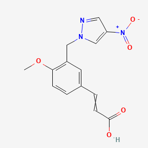 (2E)-3-{4-methoxy-3-[(4-nitropyrazol-1-yl)methyl]phenyl}prop-2-enoic acid