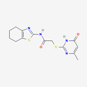 2-[(6-methyl-4-oxo-1H-pyrimidin-2-yl)sulfanyl]-N-(4,5,6,7-tetrahydro-1,3-benzothiazol-2-yl)acetamide