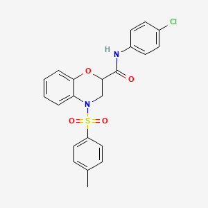 N-(4-chlorophenyl)-4-[(4-methylphenyl)sulfonyl]-3,4-dihydro-2H-1,4-benzoxazine-2-carboxamide