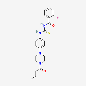 N-{[4-(4-butanoylpiperazin-1-yl)phenyl]carbamothioyl}-2-fluorobenzamide