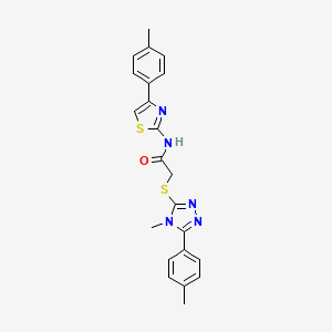 2-{[4-methyl-5-(4-methylphenyl)-4H-1,2,4-triazol-3-yl]sulfanyl}-N-[4-(4-methylphenyl)-1,3-thiazol-2-yl]acetamide