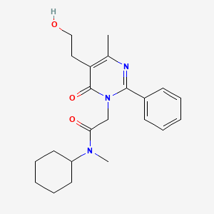 N-cyclohexyl-2-[5-(2-hydroxyethyl)-4-methyl-6-oxo-2-phenylpyrimidin-1(6H)-yl]-N-methylacetamide