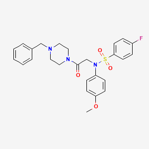 N-[2-(4-benzylpiperazin-1-yl)-2-oxoethyl]-4-fluoro-N-(4-methoxyphenyl)benzenesulfonamide