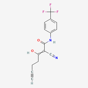 2-Cyano-3-hydroxy-n-[4-(trifluoromethyl)phenyl]hept-2-en-6-ynamide