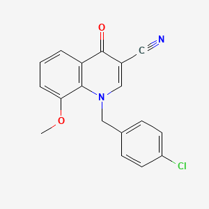 molecular formula C18H13ClN2O2 B15154751 1-(4-Chlorobenzyl)-8-methoxy-4-oxo-1,4-dihydroquinoline-3-carbonitrile 