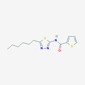 N-(5-hexyl-1,3,4-thiadiazol-2-yl)thiophene-2-carboxamide