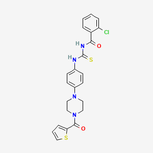 2-chloro-N-({4-[4-(thiophen-2-ylcarbonyl)piperazin-1-yl]phenyl}carbamothioyl)benzamide