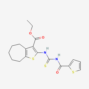 ethyl 2-{[(thiophen-2-ylcarbonyl)carbamothioyl]amino}-5,6,7,8-tetrahydro-4H-cyclohepta[b]thiophene-3-carboxylate