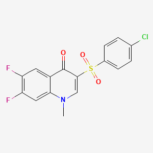 molecular formula C16H10ClF2NO3S B15154806 3-[(4-chlorophenyl)sulfonyl]-6,7-difluoro-1-methylquinolin-4(1H)-one 